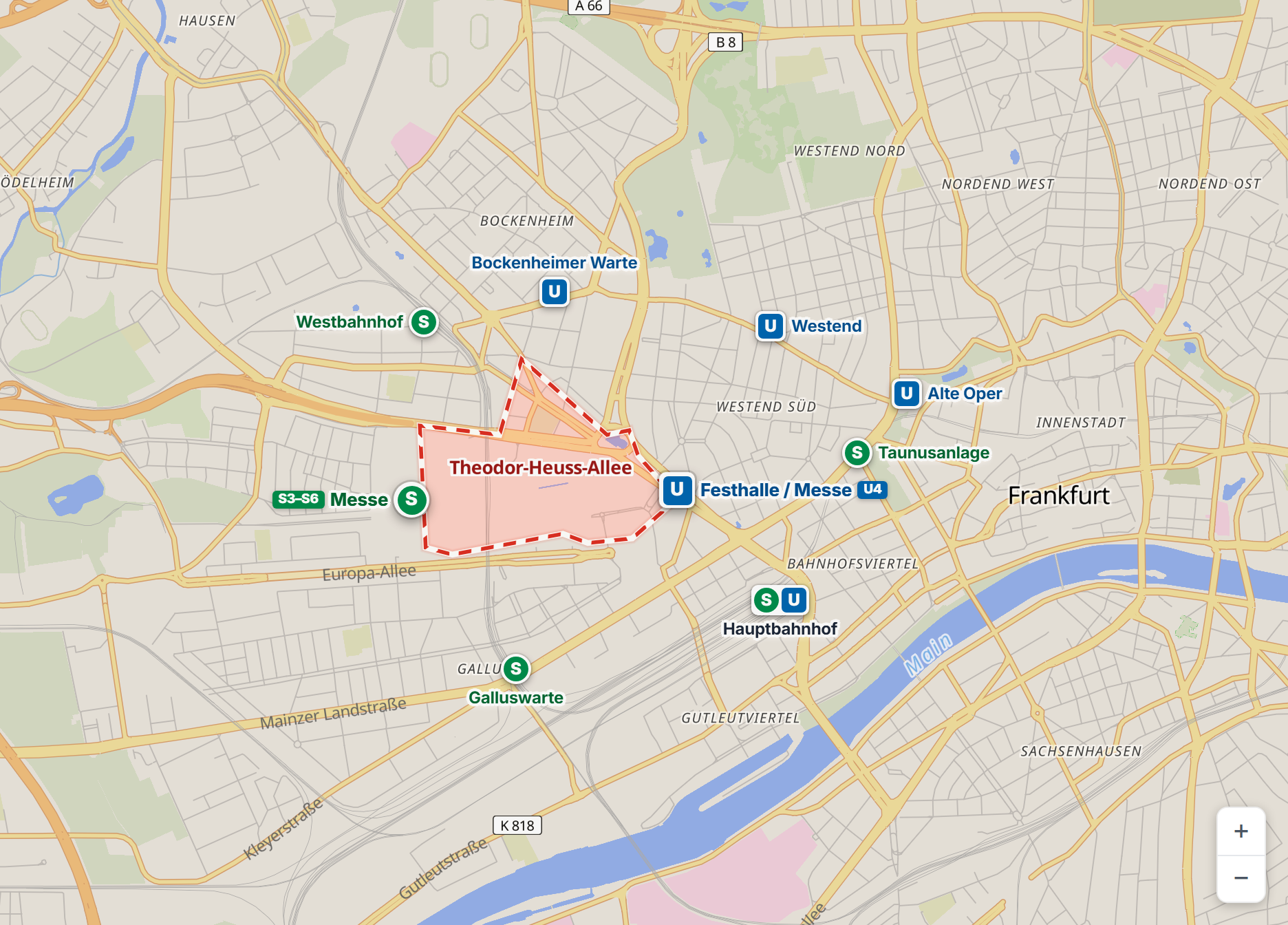 Frankfurt am Main — Westend-Süd / Messe / Theodor-Heuss-Allee Exposé Map